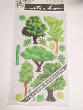 ☀️ Stickopotamus Vellum Stickers Green Tree Leaf Decorative Stickers